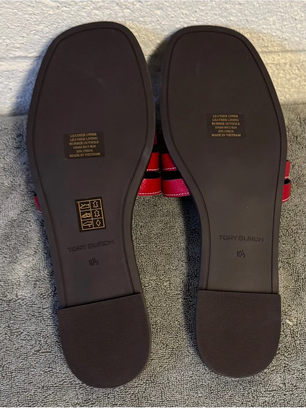 Tory Burch Ines Slide Toucan Red Leather Size 10.5